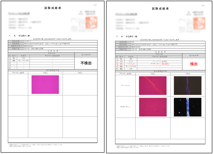 通常の分析報告書